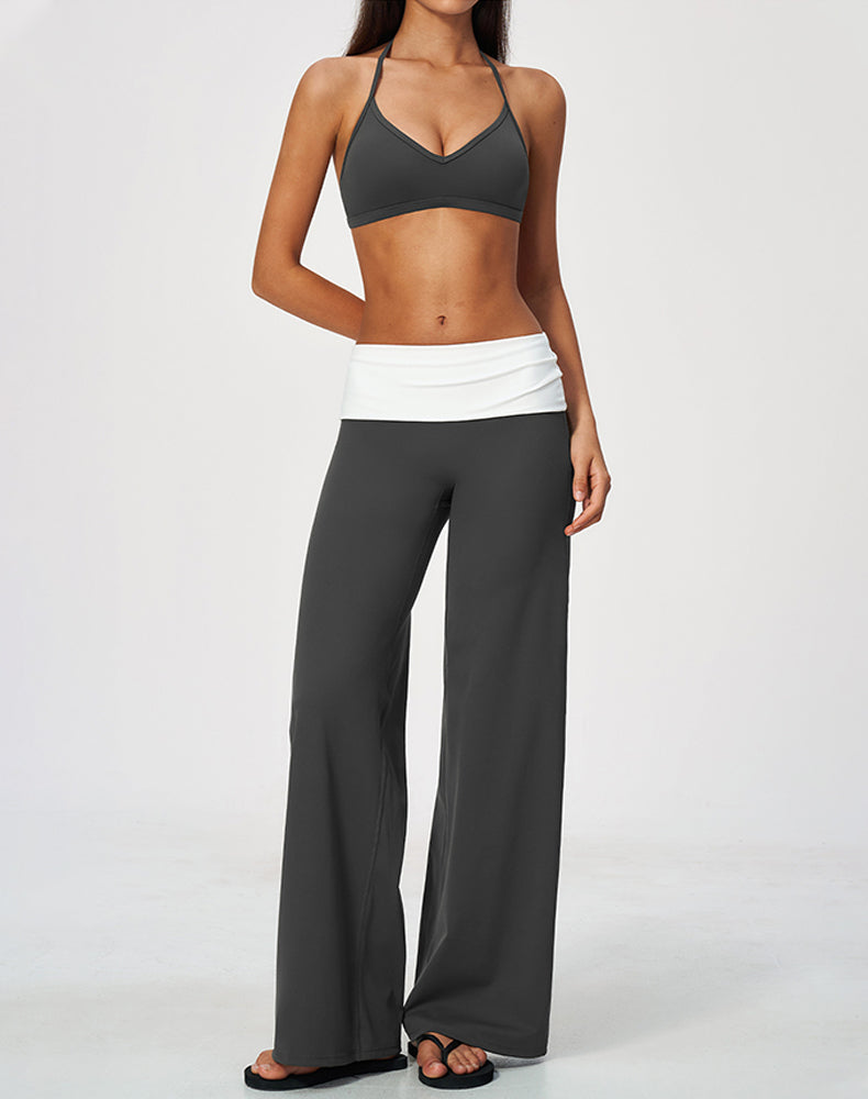 2 Piece Sports Bra and Flare Pant Pilates Outfit Sets