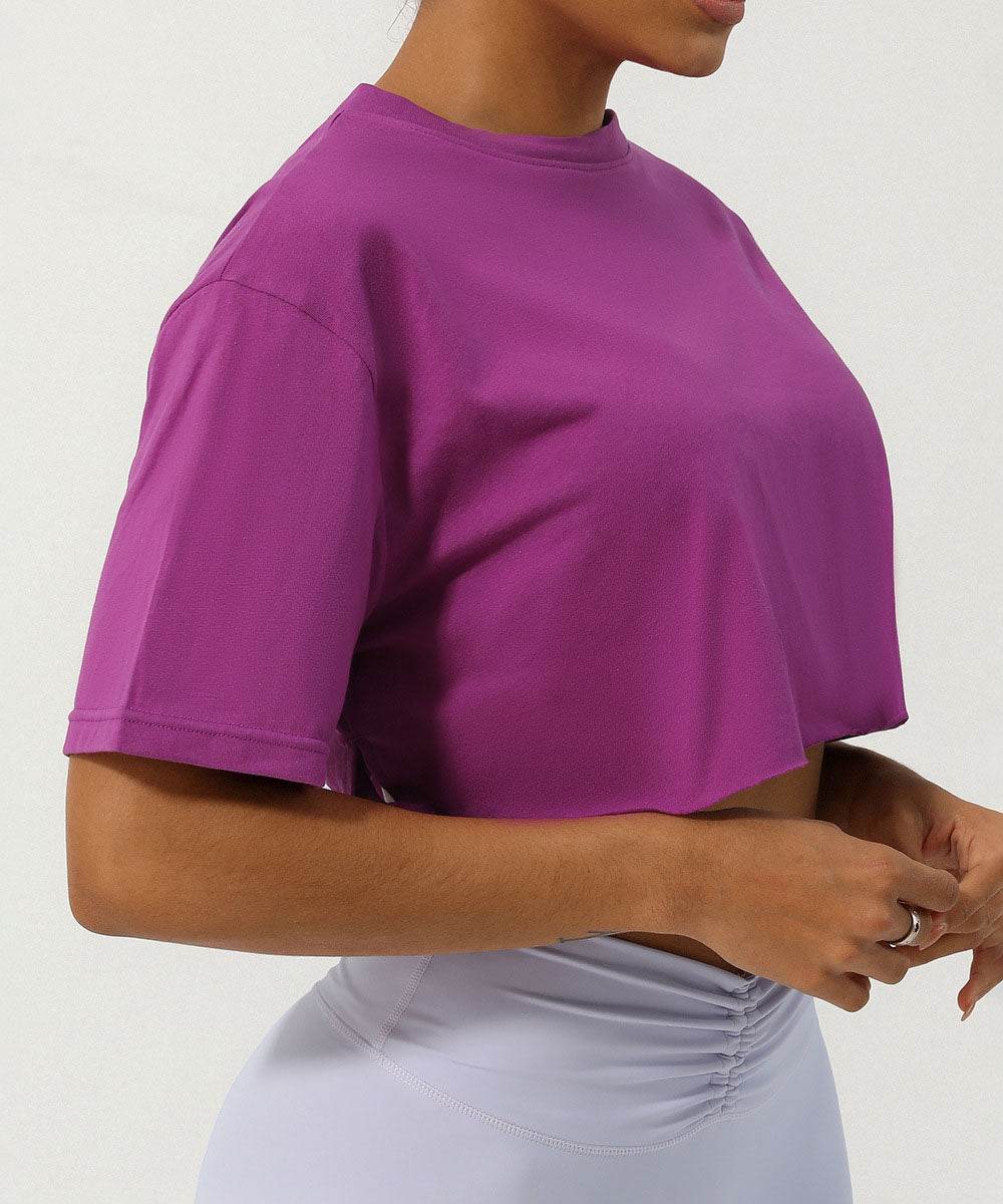 Workout Crop Tops Short Sleeve Yoga Shirts