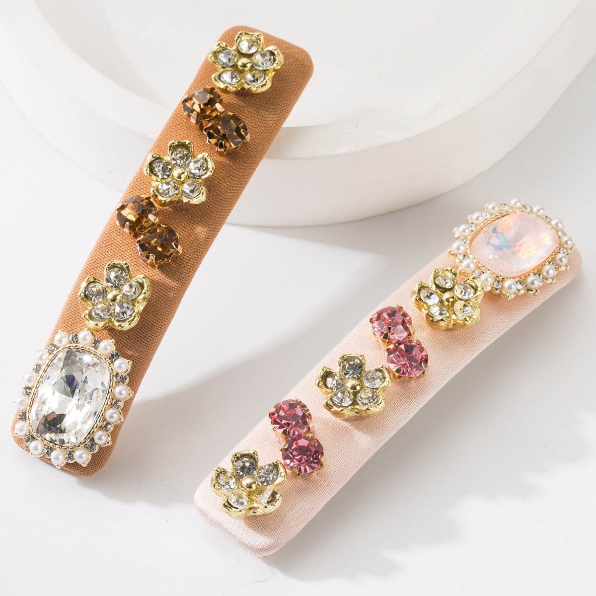 Metal Crystal Snap Hair Clips Hair Barrettes