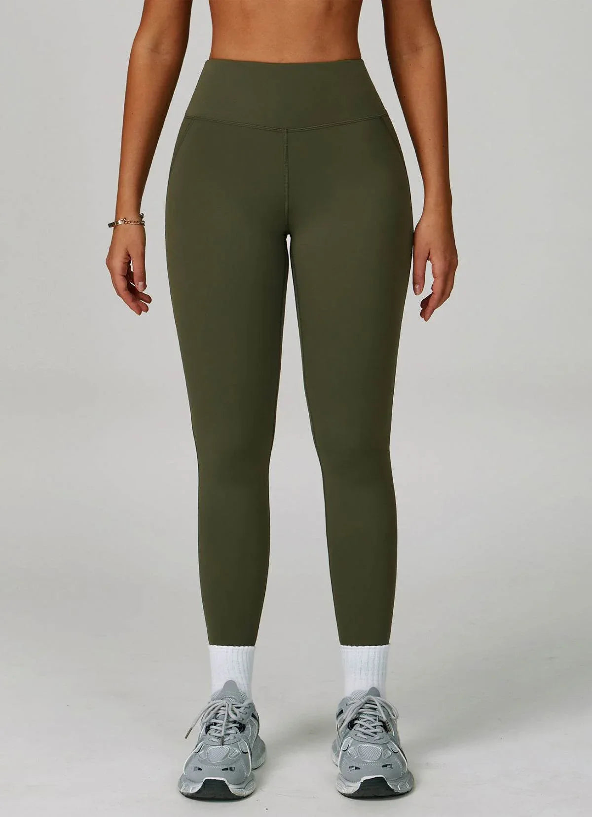 High Waist Tummy Control Running Legging - Green