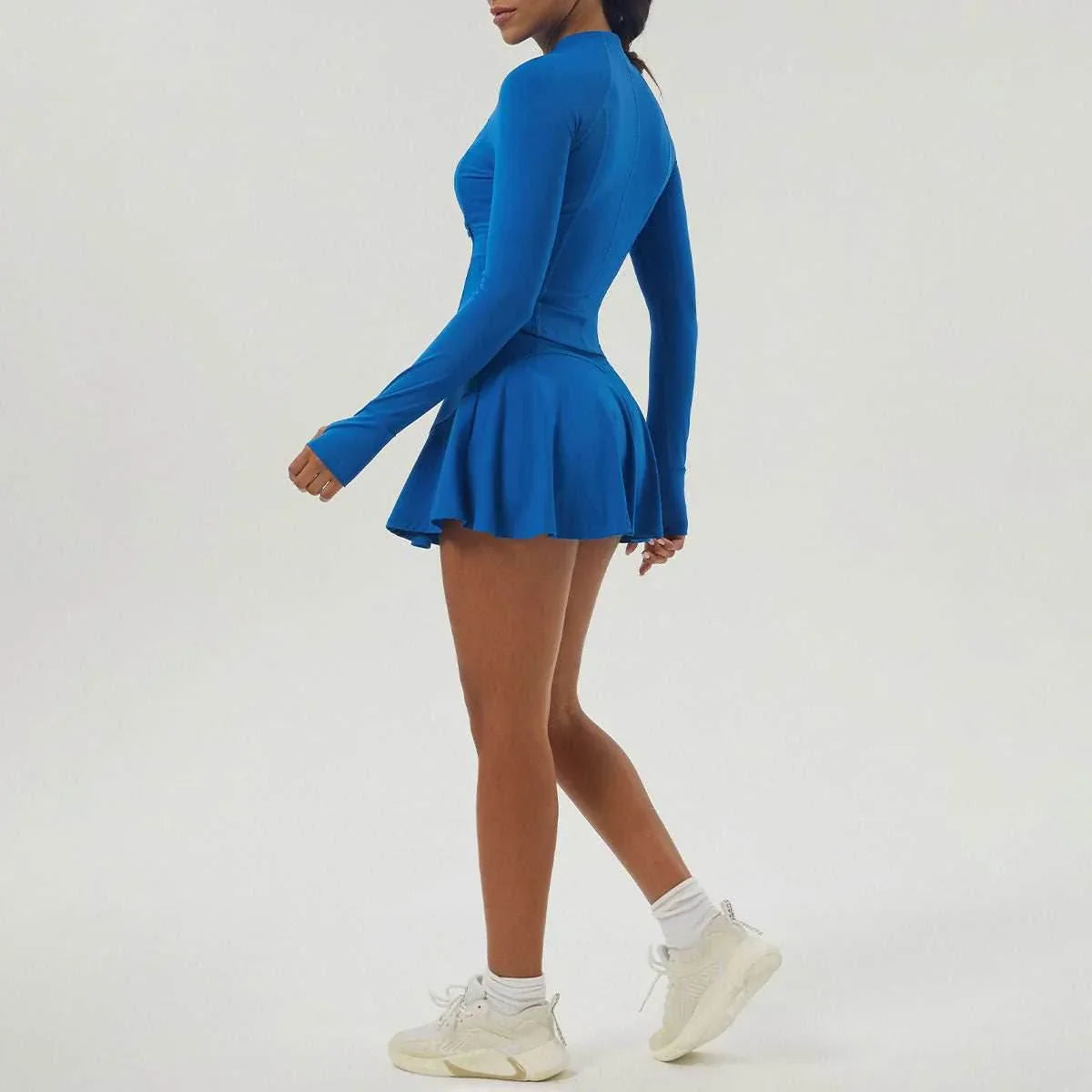 Sports Tennis Dress Set With Jacket and Skirt -