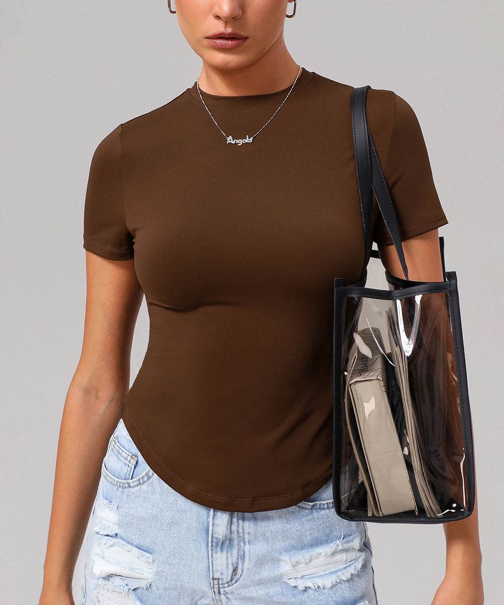 Short Sleeve Slim Fit Tops Crew Neck T-Shirts