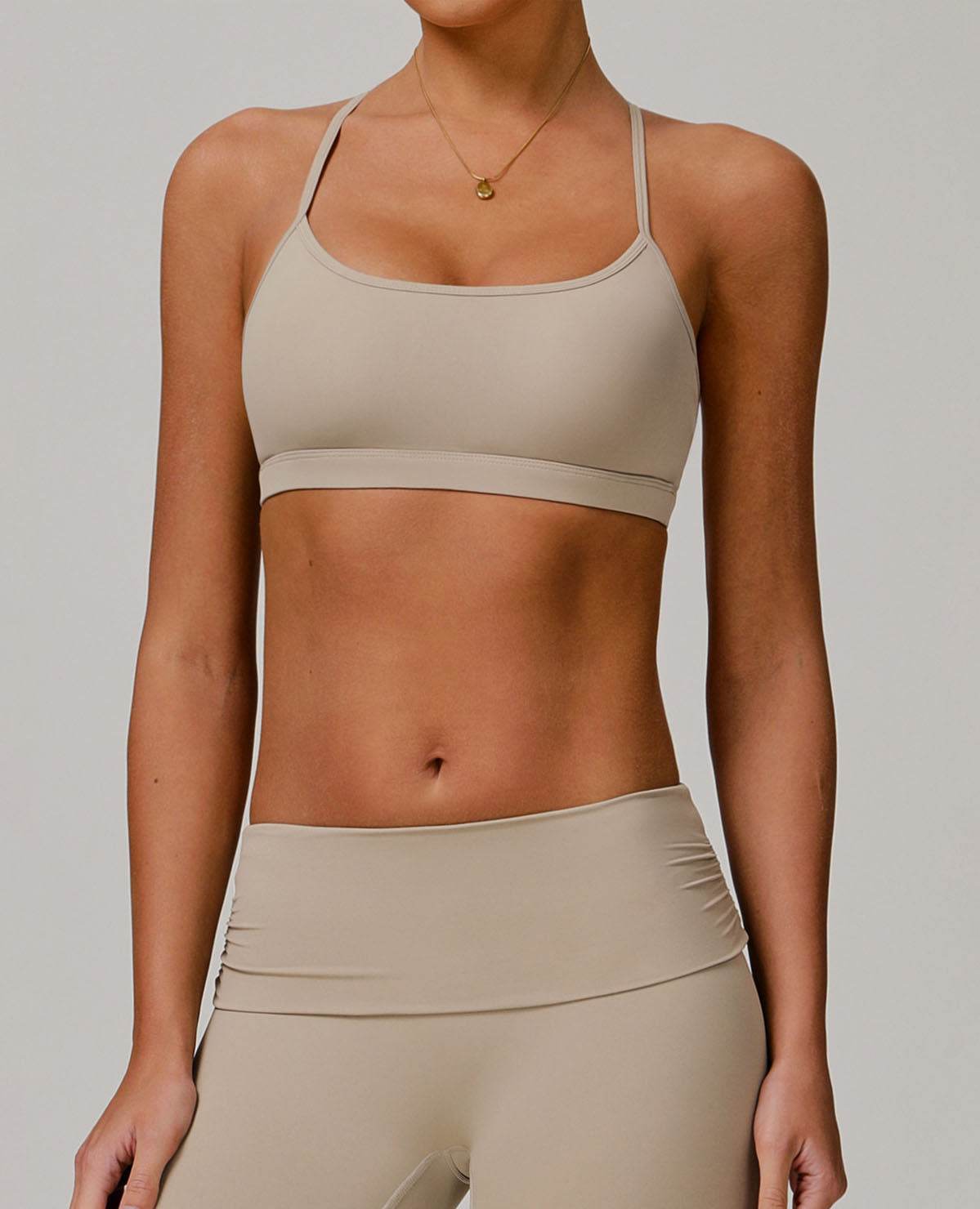 Strappy Criss-Cross Back Sports Bra with Removable Pads
