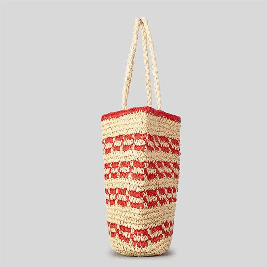 Straw Beach Tote Bag Handmade Woven Hobo Handbag