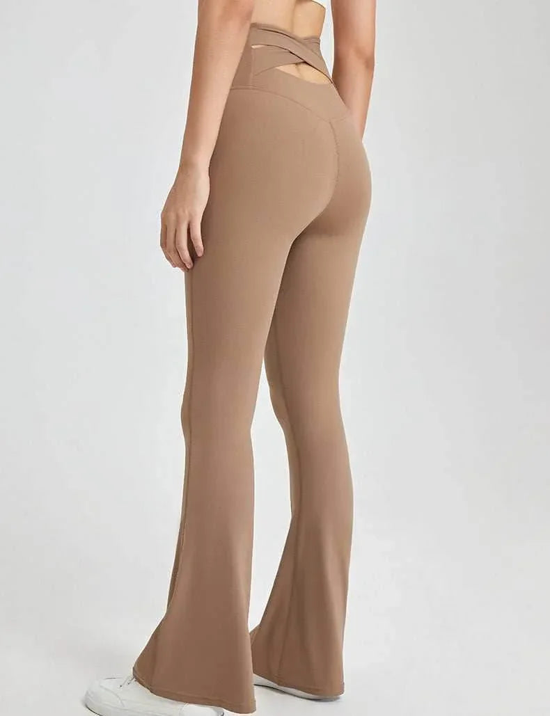 Cross Back Yoga Flare Leggings -