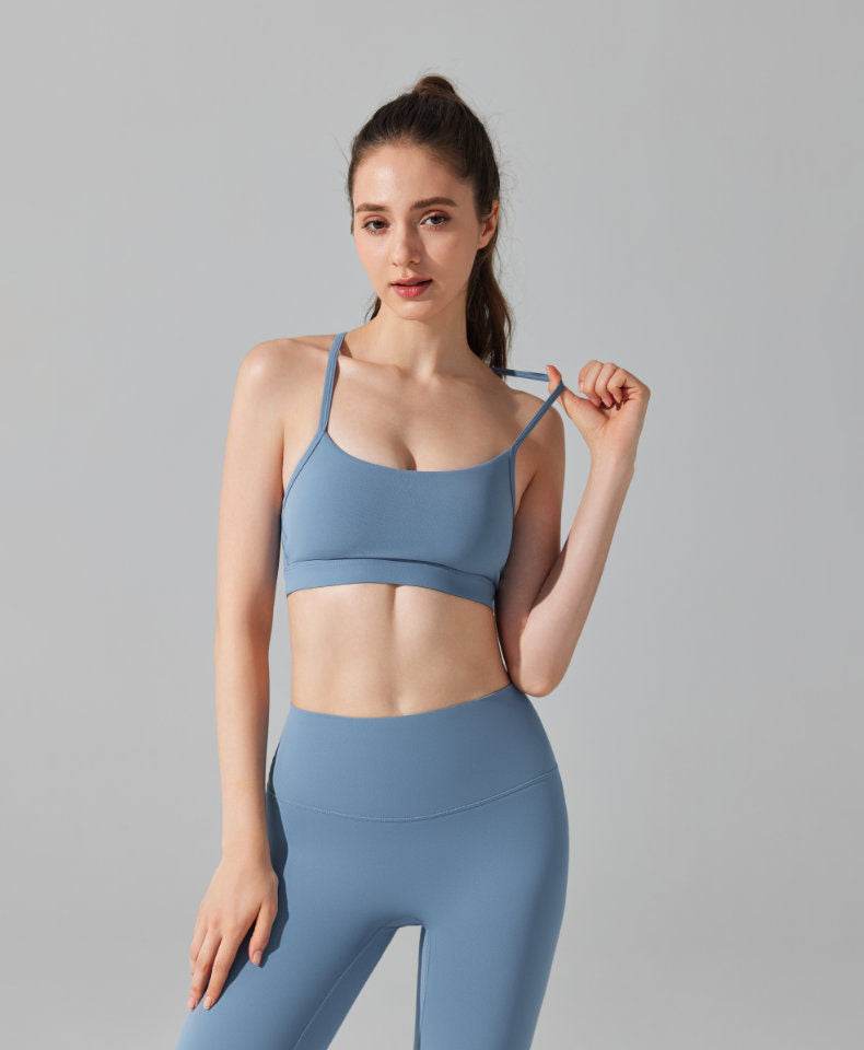 Y Back Spaghetti Straps Sports Bra