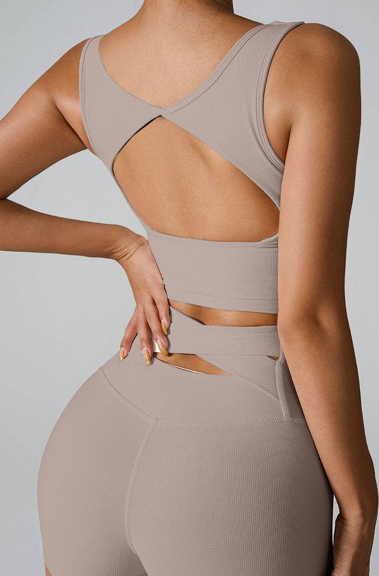 Sleeveless Square Neck Workout Yoga Training Crop Tank Top