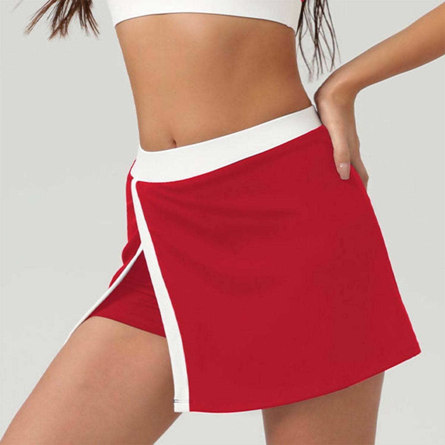 Color Block Mini Tennis Skirts with Skort