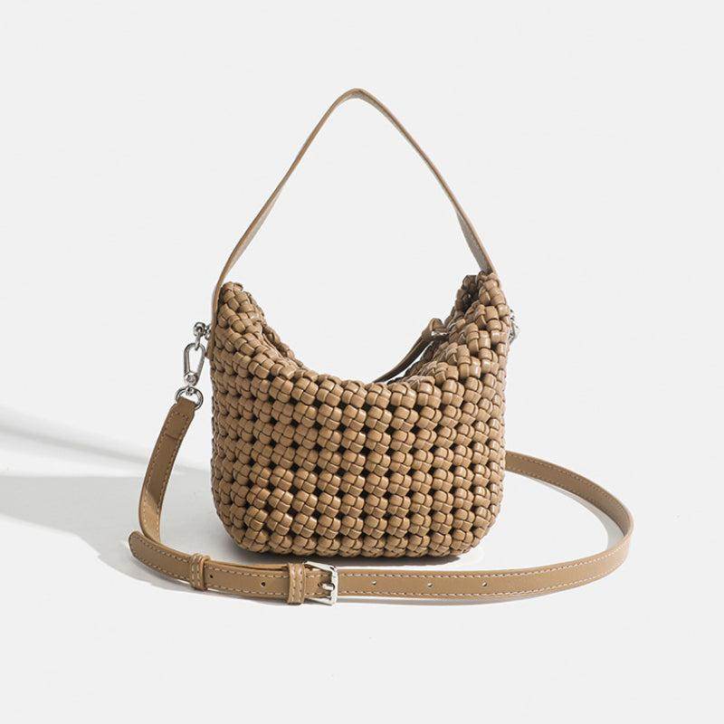 PU Handmade Woven Bucket shape Tote bag