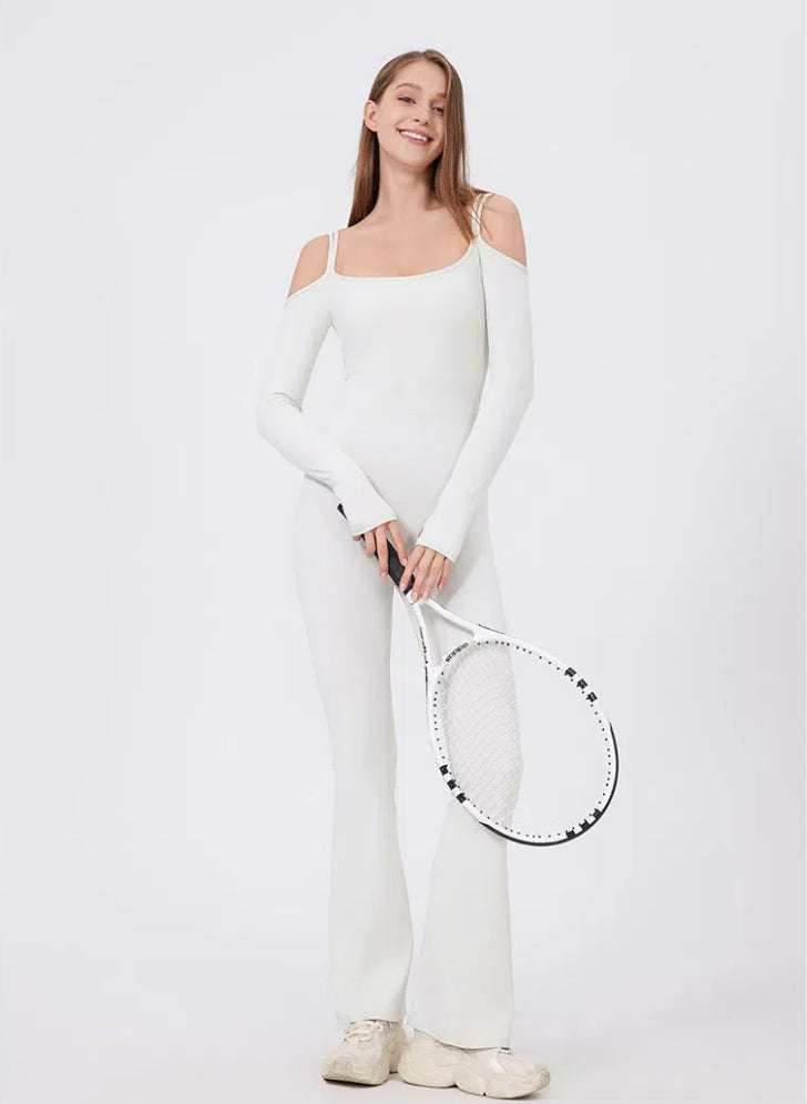 Long Sleeve Strapless Sports Jumpsuit