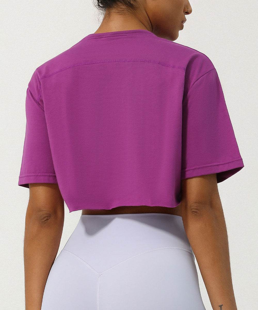 Workout Crop Tops Short Sleeve Yoga Shirts