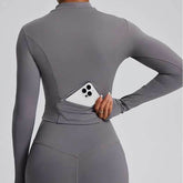 Long Sleeve Half Zip Yoga Jacket with Pocket