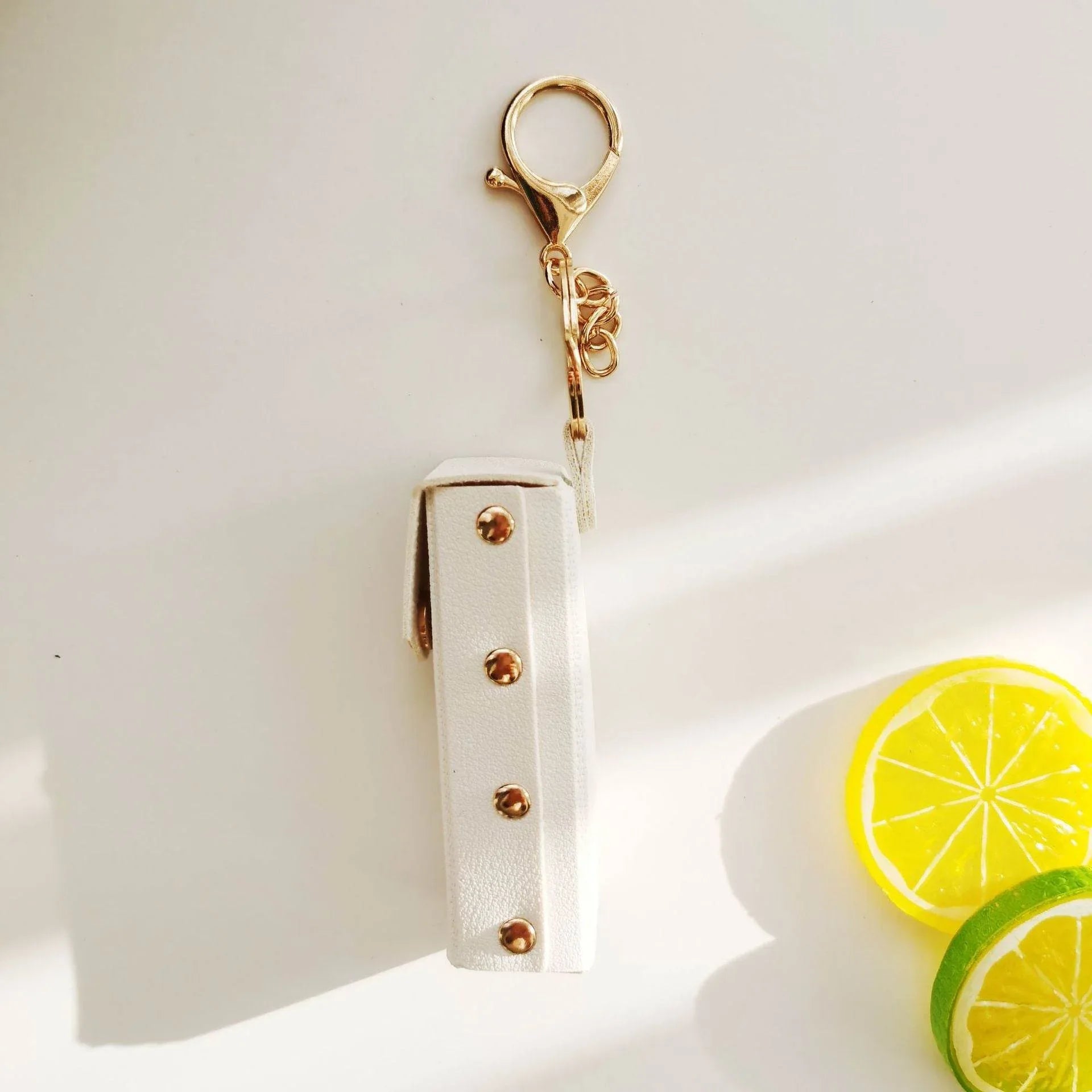 PU Leather Lipstick Holder Keychain -