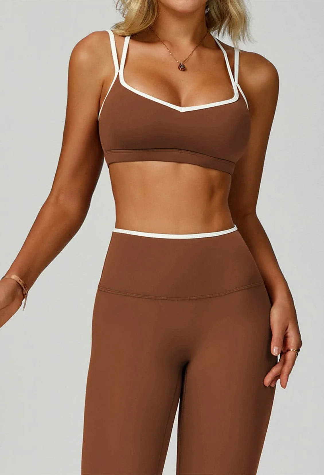 Double Shoulder Straps Sports Bras with Removable Chest Pad -