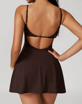 Square Neck Tennis Dress with Short