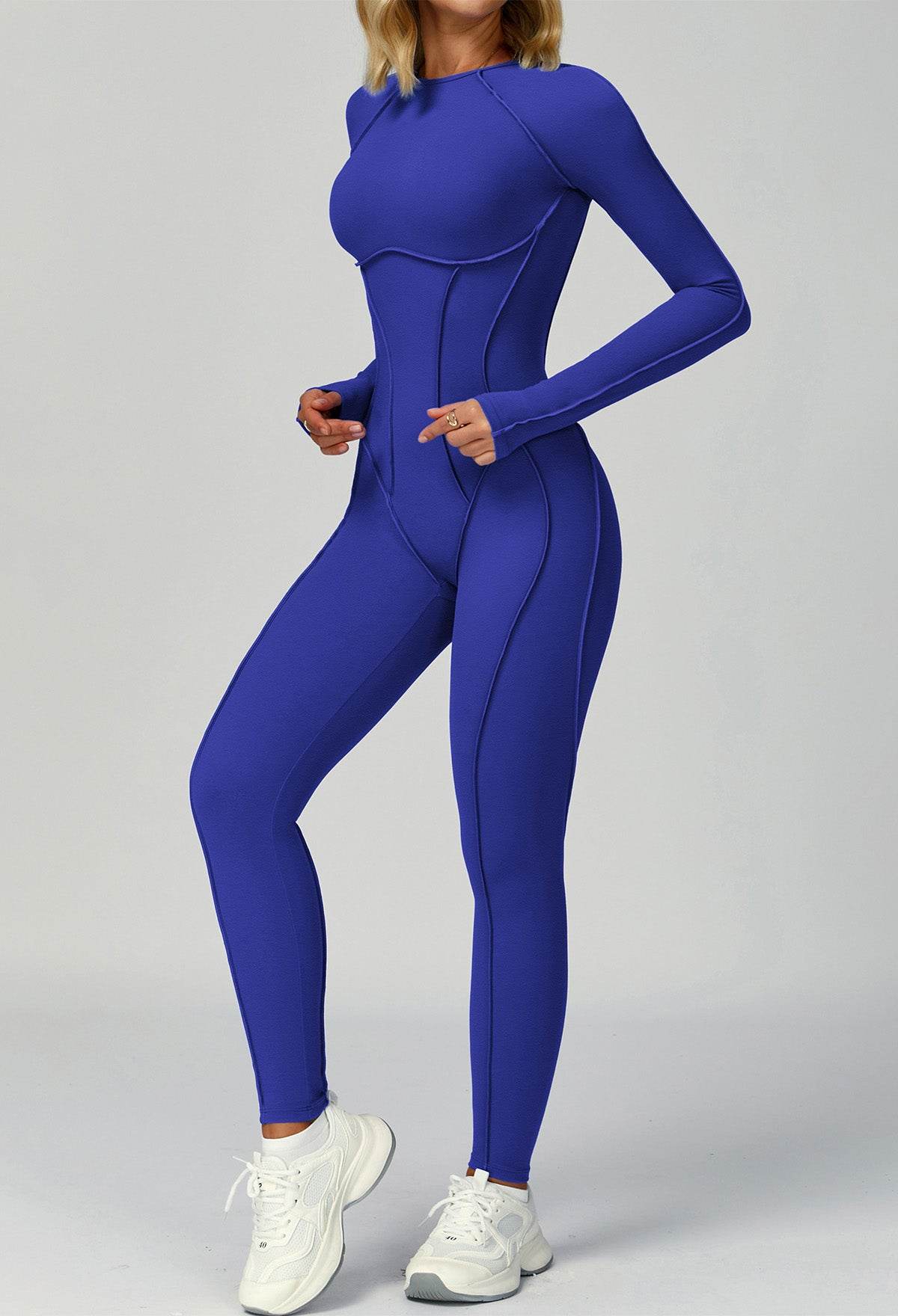 Long Sleeve Backless Yoga One Piece Jumpsuits -
