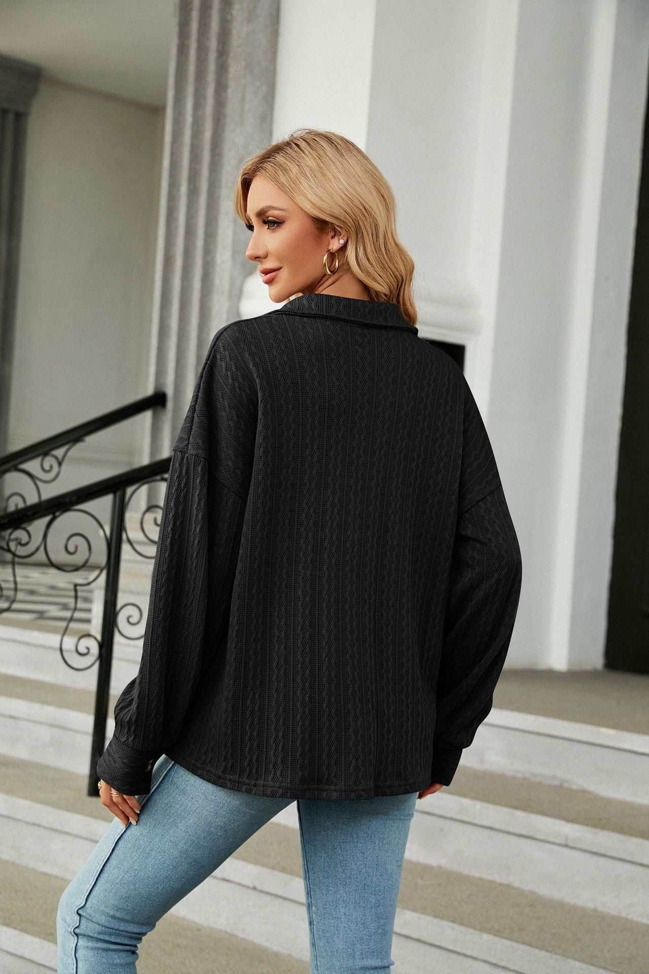 Casual Long Sleeve Button Down Shirt Coat