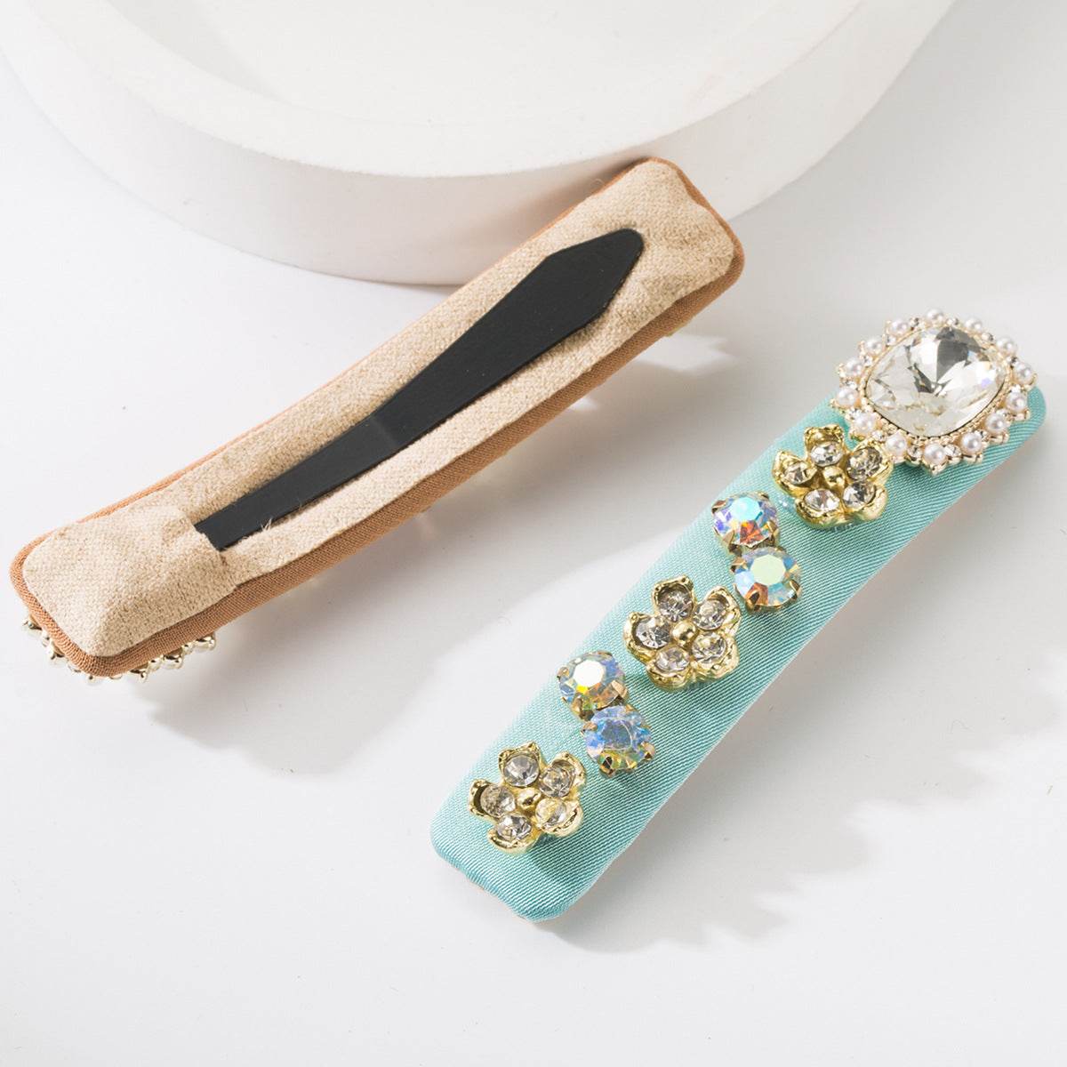 Metal Crystal Snap Hair Clips Hair Barrettes