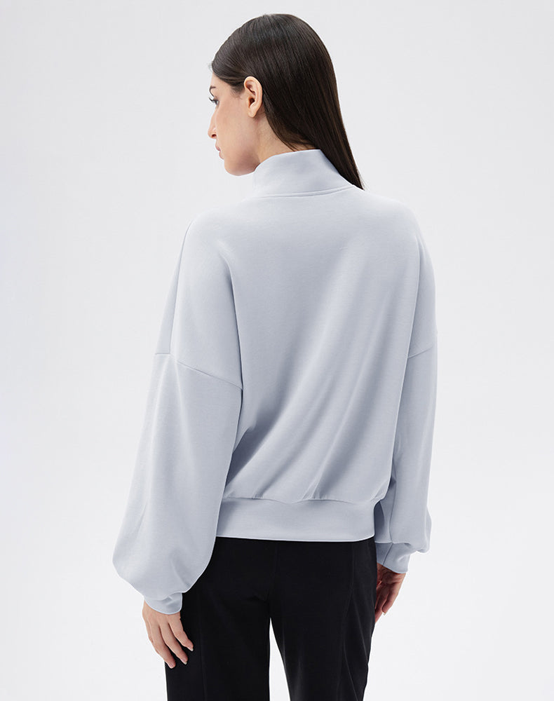 High Neck Half Zip Lounge Sports Sweatshirt