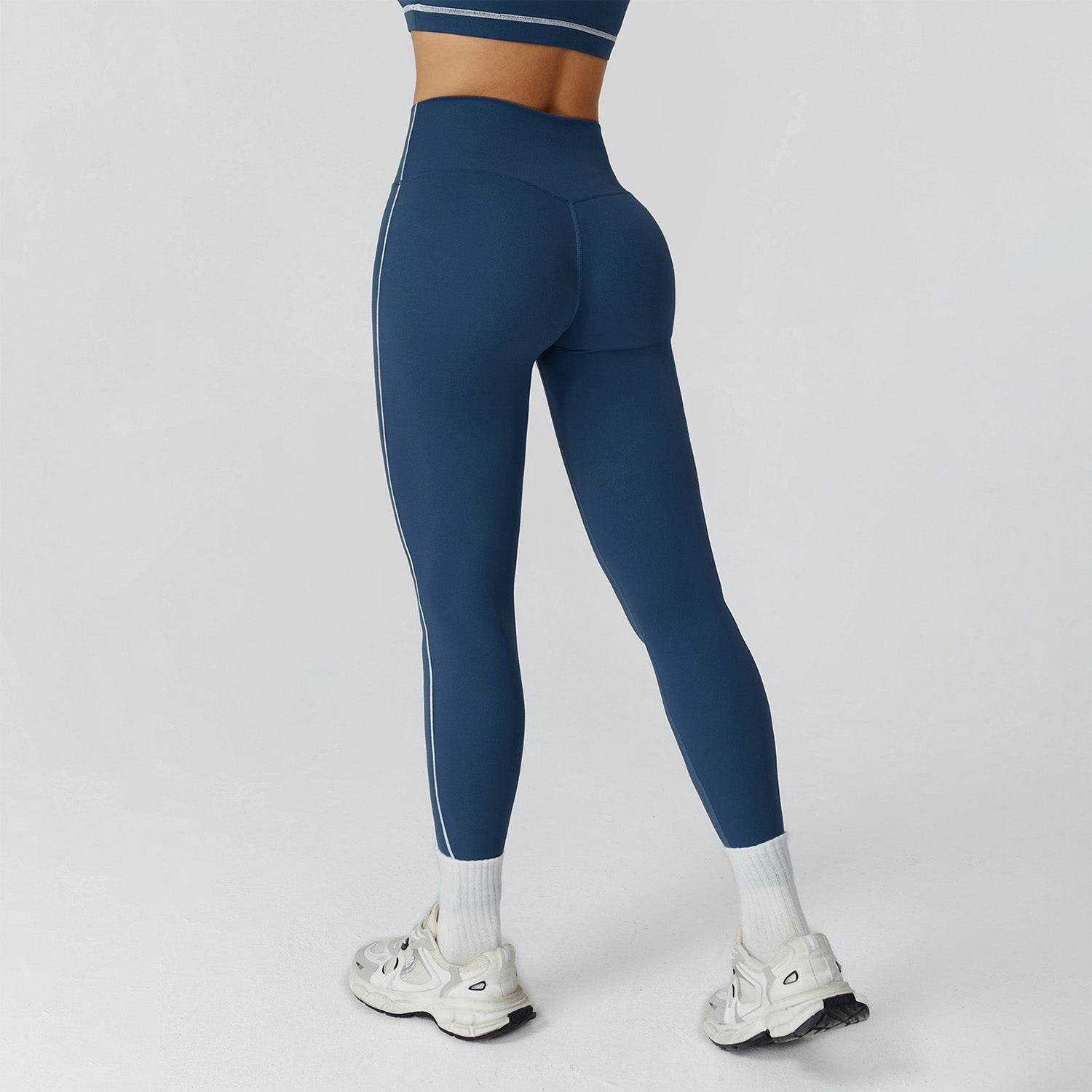 Color Block Athletic Legging High Waist Running Tights