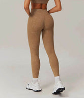 High Waist Yoga Leggings With Gold Blocking Pattern