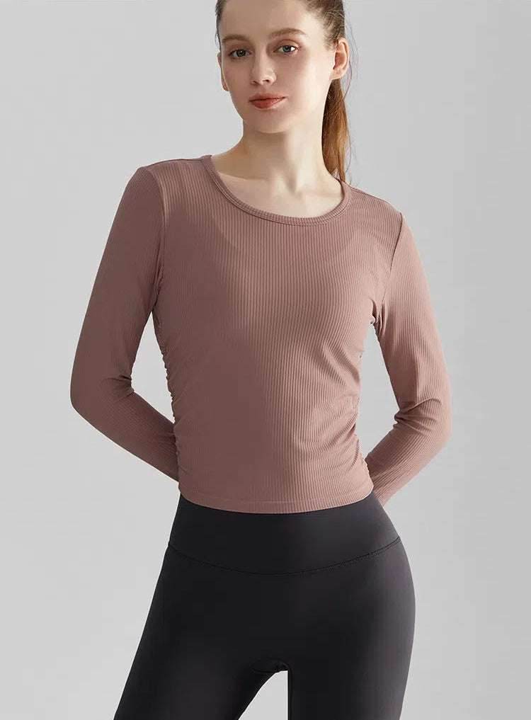 Long Sleeve Yoga T-Shirts - Dusk Rose