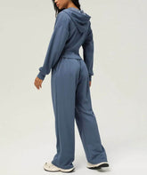 Casual Sportswear Sets with Hooded Sweatshirt and Pant