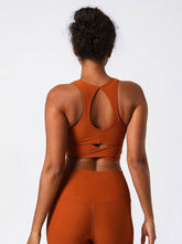 Cross Strap Design Threaded Sports Tank Yoga Bra
