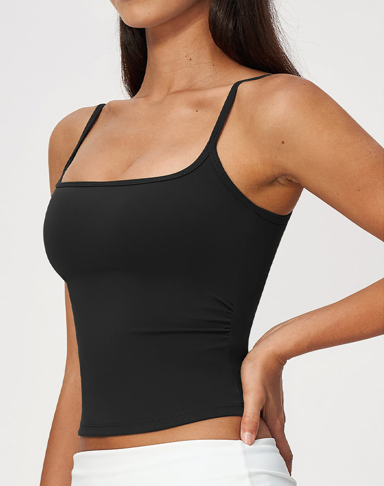 Adjustable Spaghetti Straps Basic Sports Tank Tops