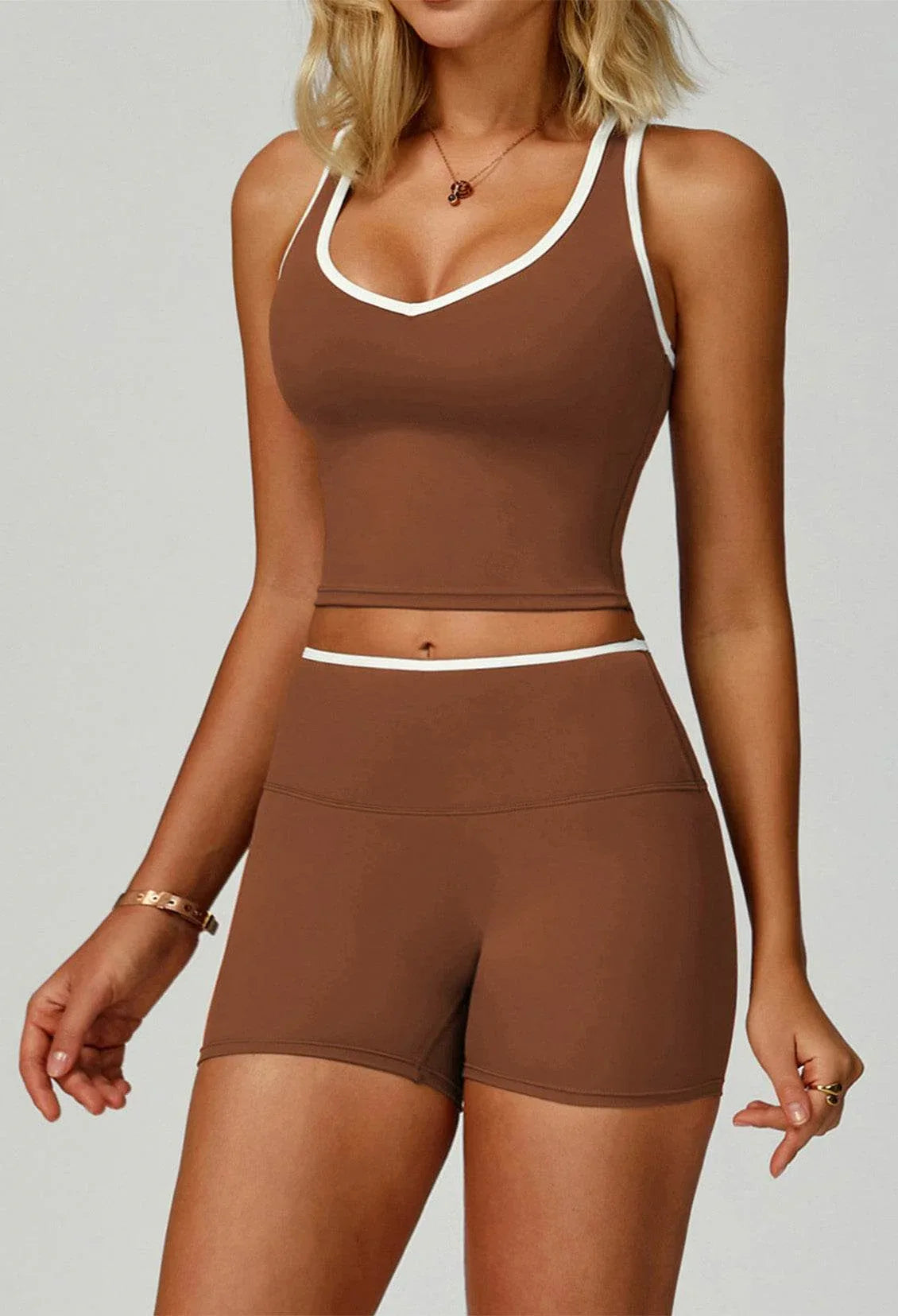 V Neckline Racerback Sports Tank Top -