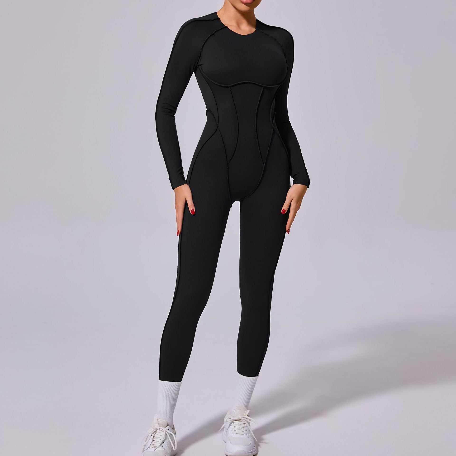 Long Sleeve Backless Yoga Jumpsuits -