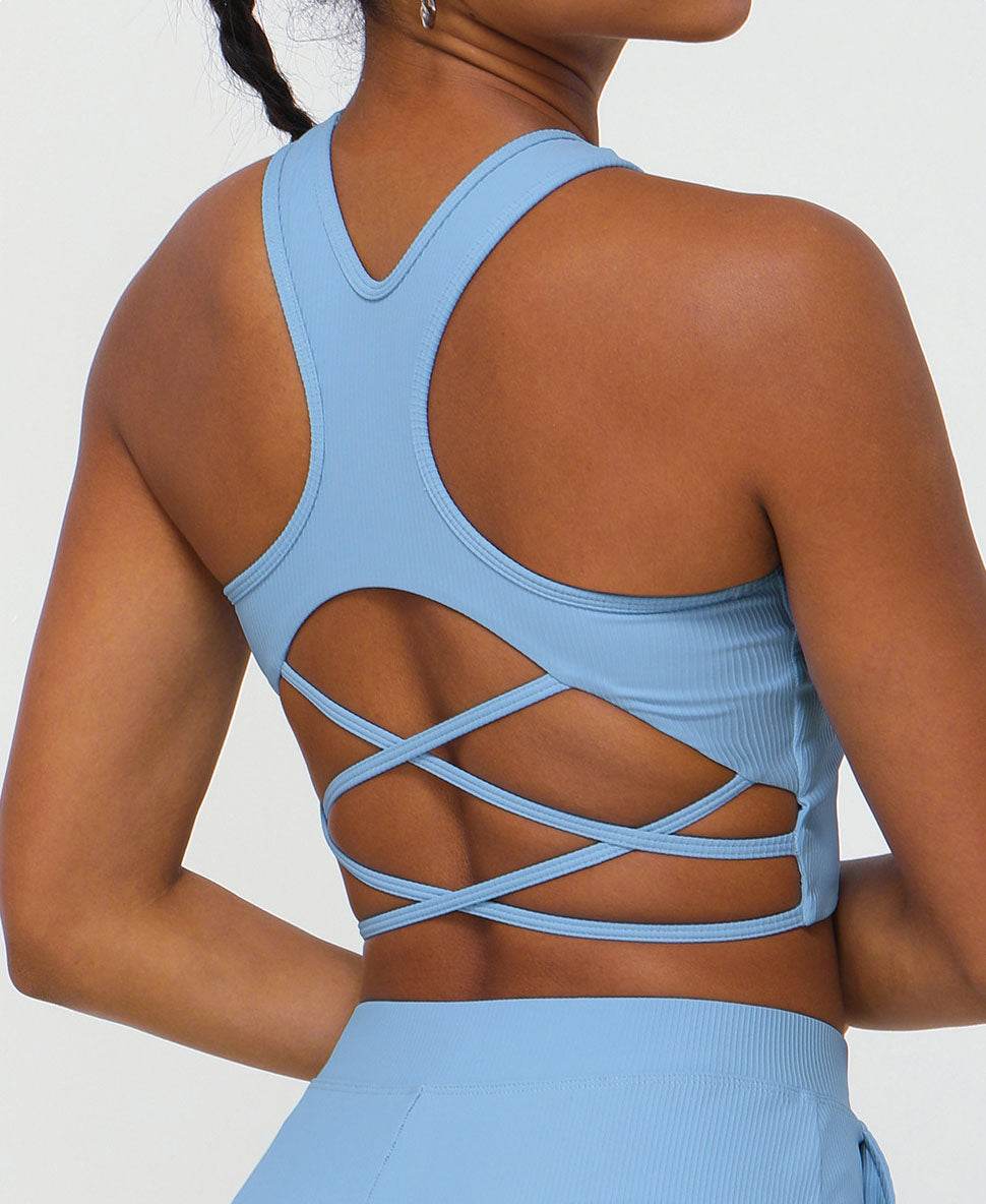 Back Cross Sports Tank Top Yoga Bra