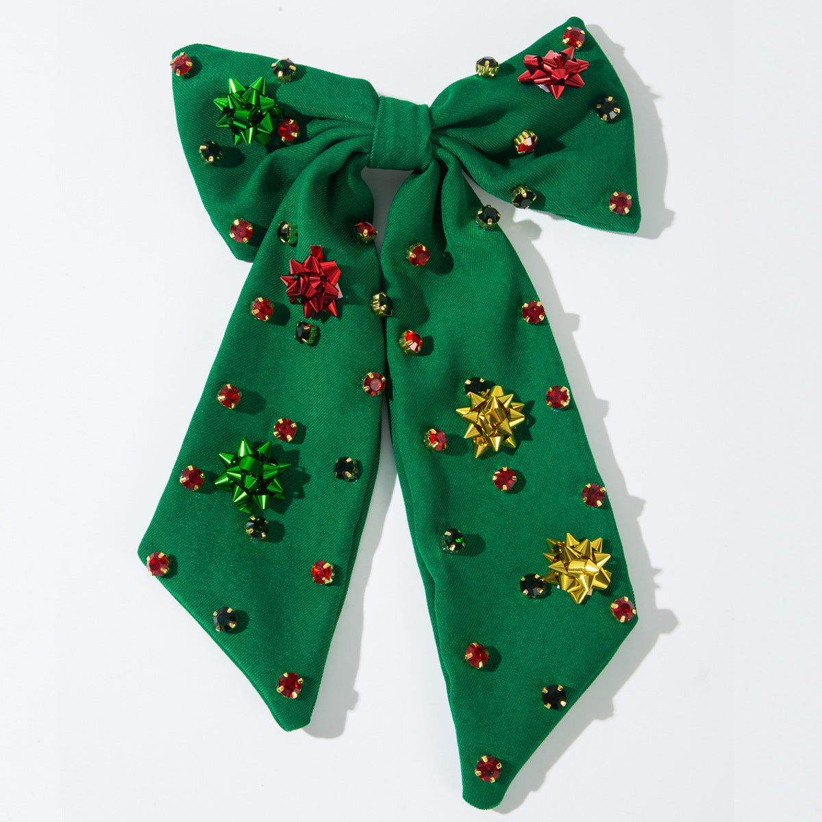 Christmas Crystal Snowflake Bowknot Hair Clip