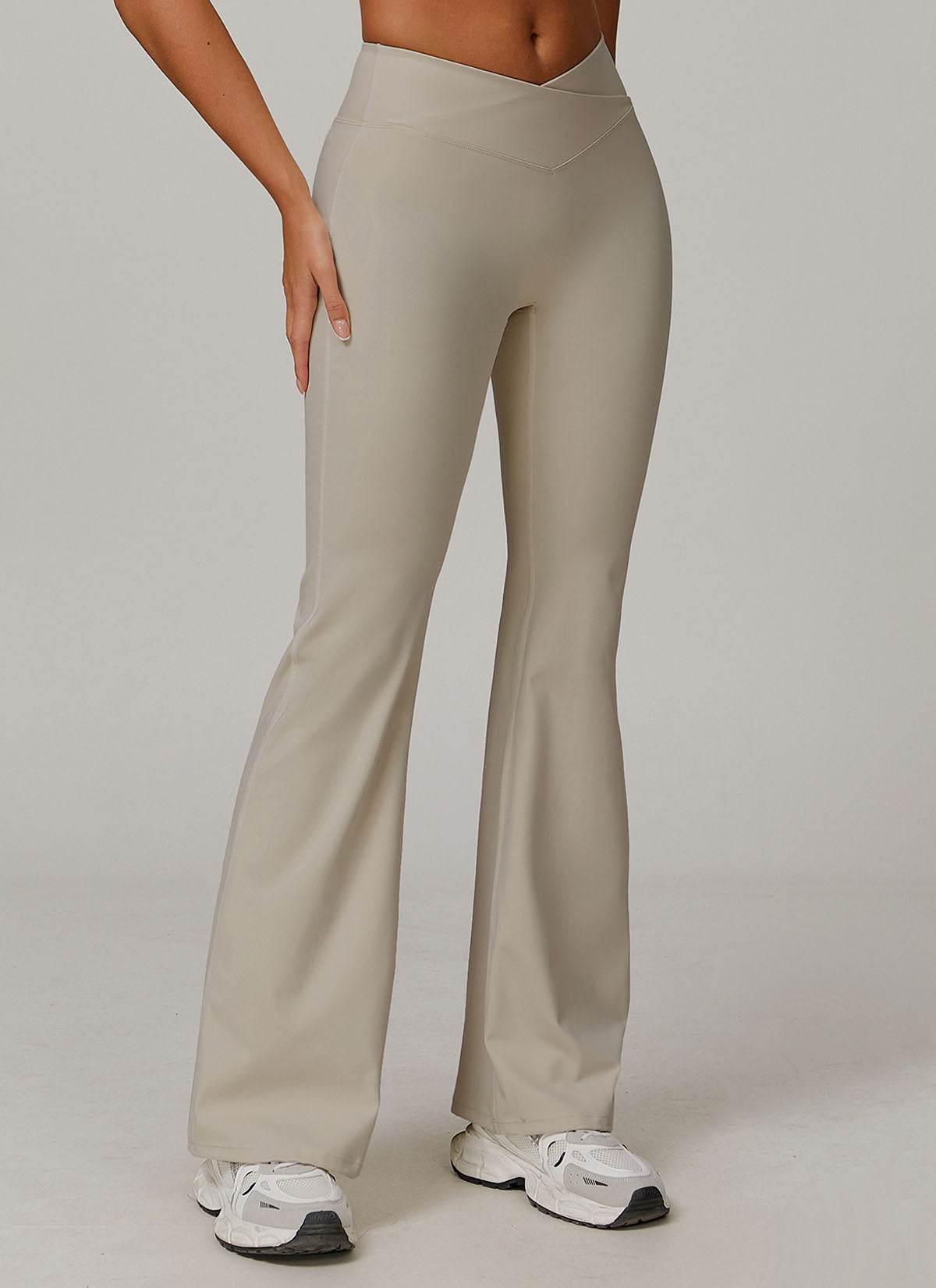 High Waisted Tummy Control Casual Flare Yoga Pants