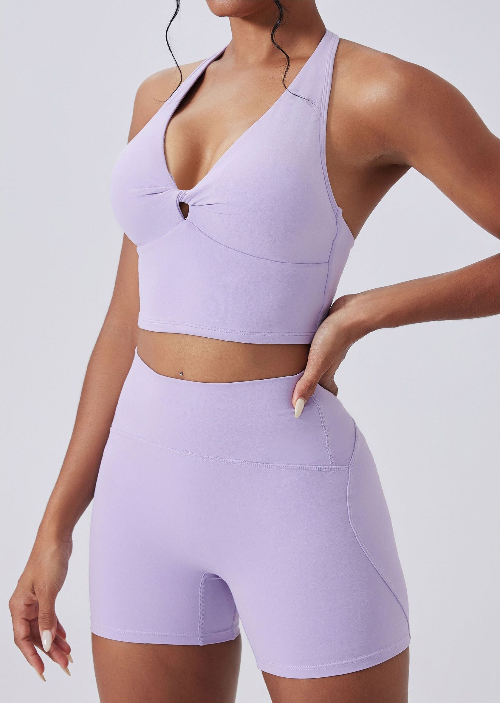 Twisted Cutout Fitness Crop Tank Tops