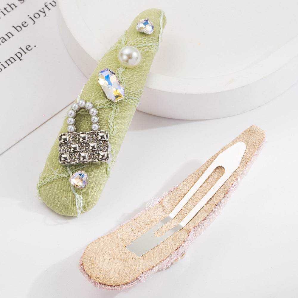 Rhinestone Snap Hair Clips Metal Hair Accessories