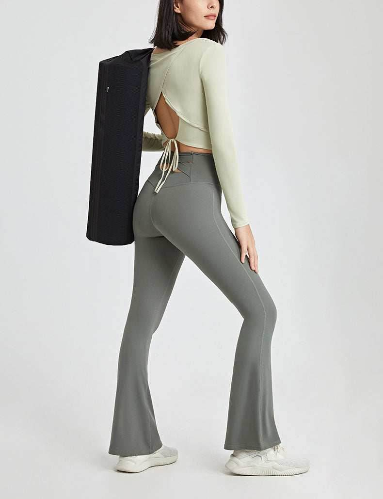 Cross Back Yoga Flare Leggings -