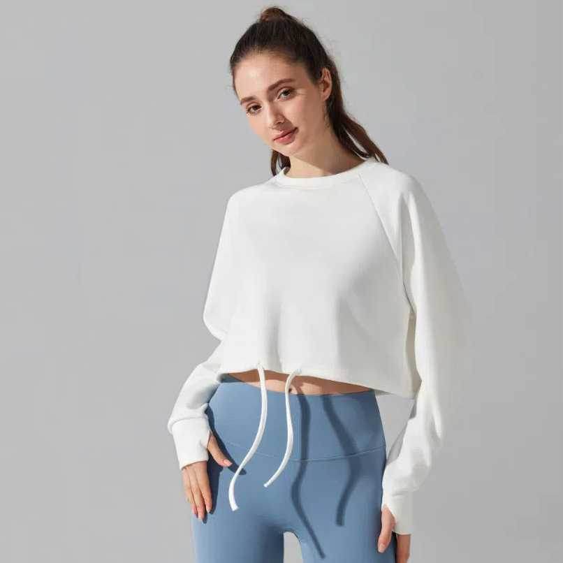 Cropped Loose Workout Sweatshirt