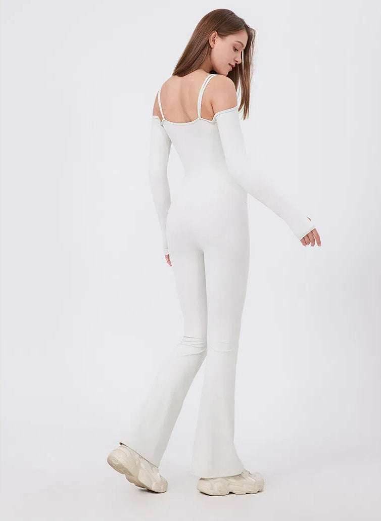 Long Sleeve Strapless Sports Jumpsuit