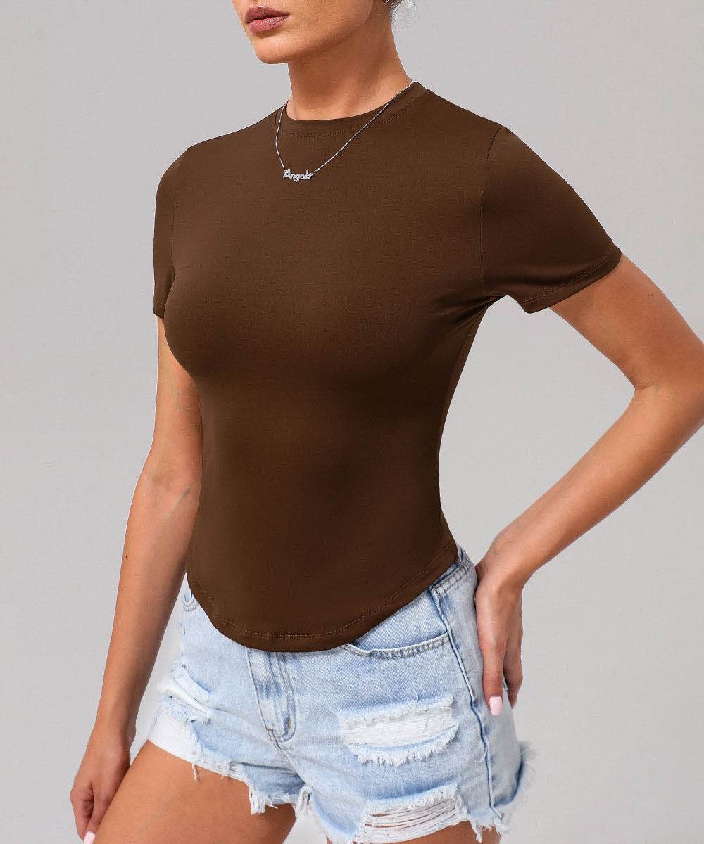 Short Sleeve Slim Fit Tops Crew Neck T-Shirts