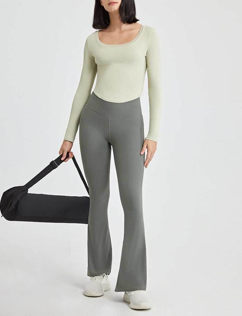 Cross Back Yoga Flare Leggings -