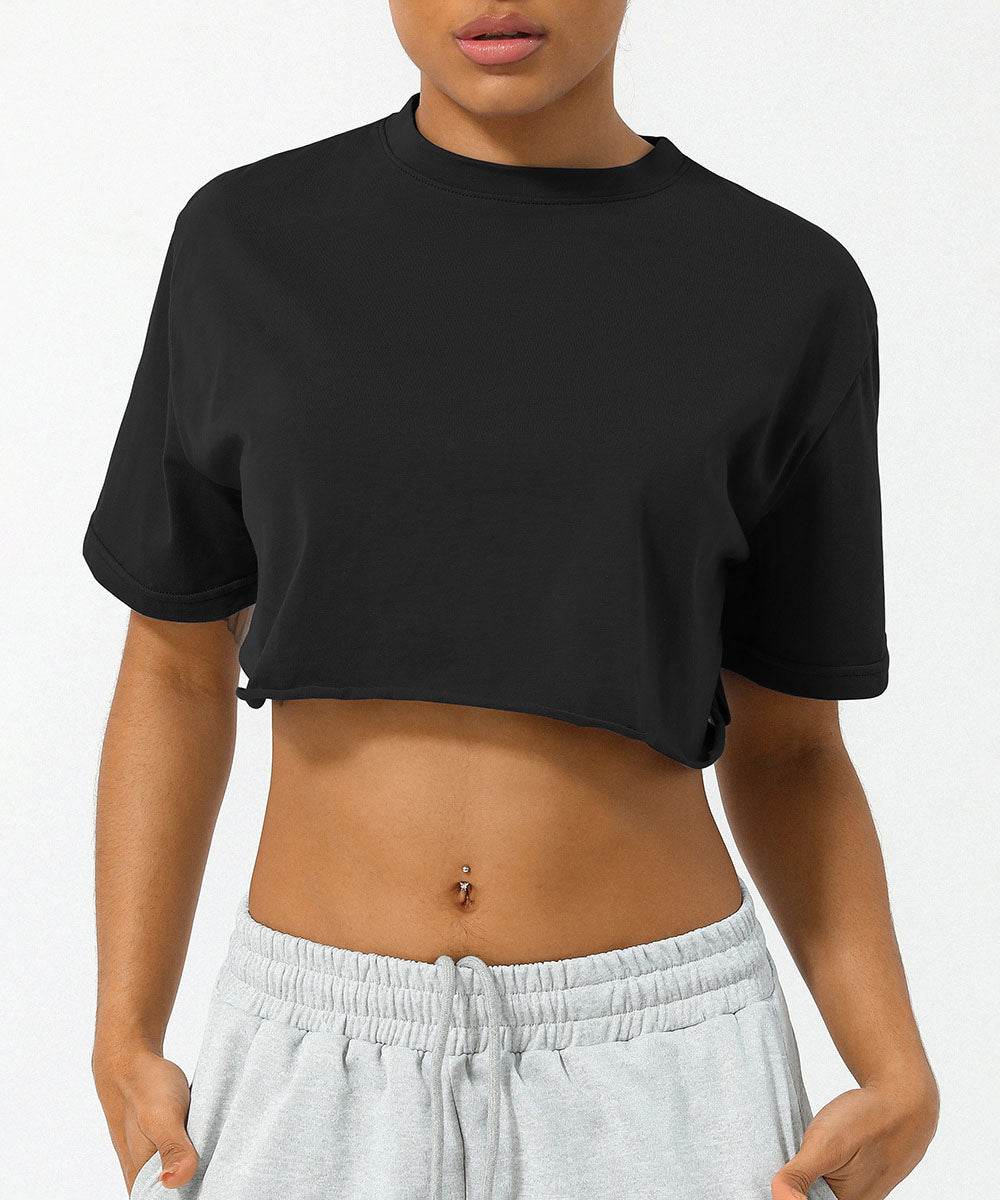 Workout Crop Tops Short Sleeve Yoga Shirts