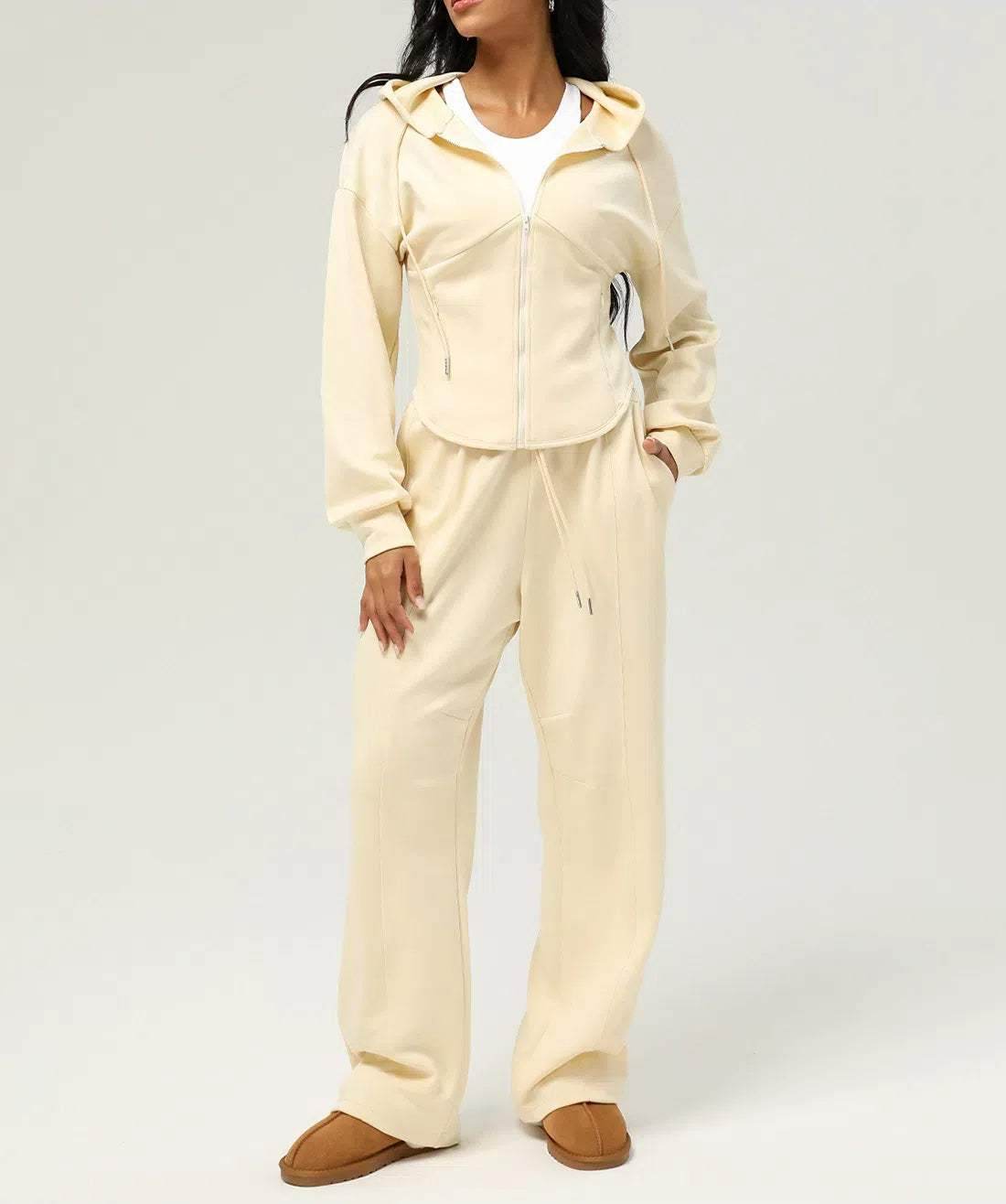 Casual Sportswear Sets with Hooded Sweatshirt and Pant