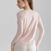 Long Sleeve Round Neckline Yoga T-Shirt