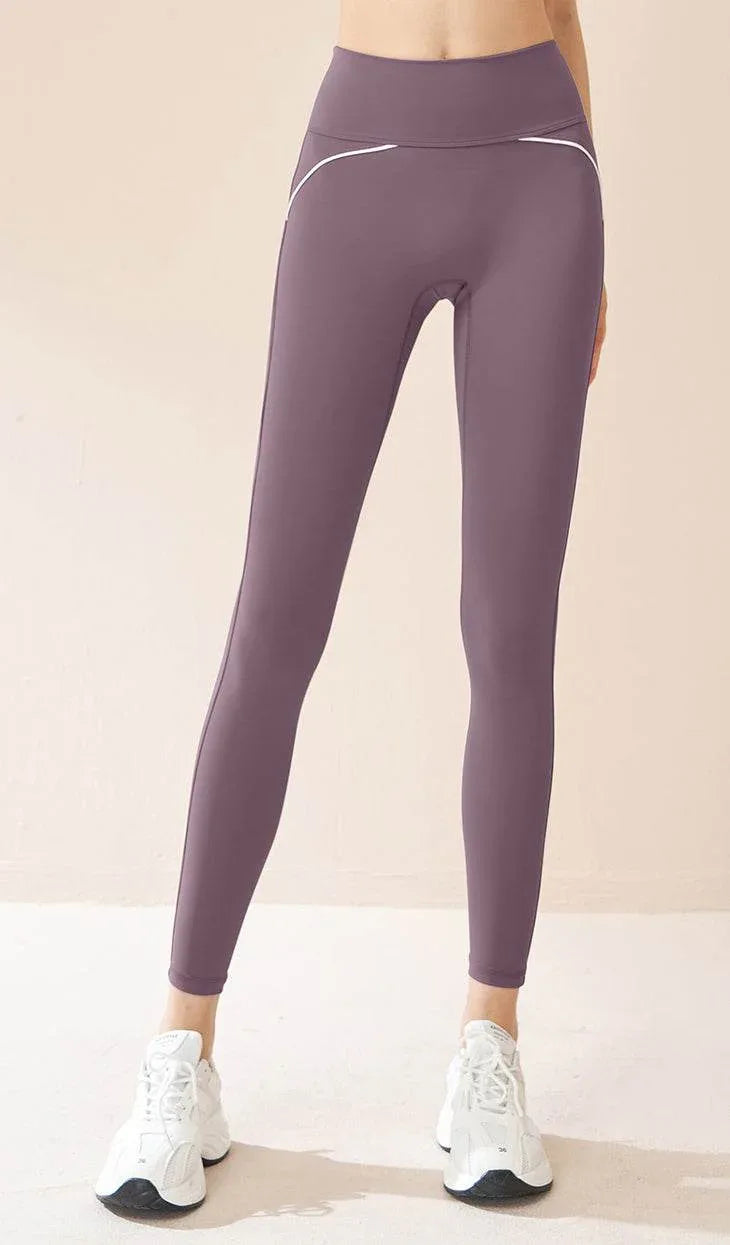High Waist Booty Scrunch Lift Sports Leggings - Purple