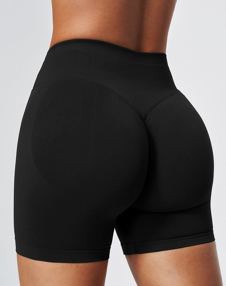 Ribbed High Waisted Seamless Workout Shorts