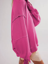 Oversized V Neck Long Sleeve Hoodies Pullover