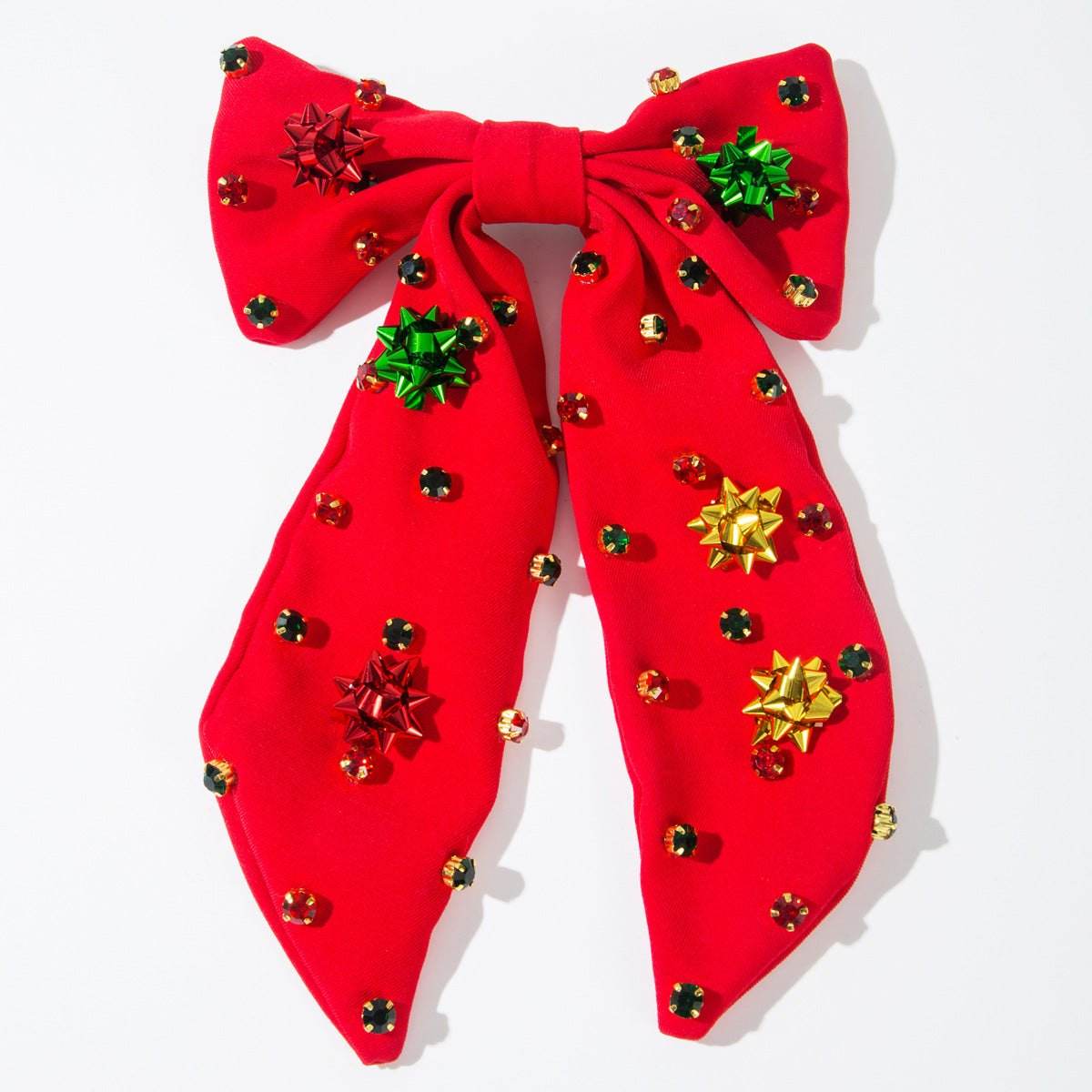 Christmas Crystal Snowflake Bowknot Hair Clip