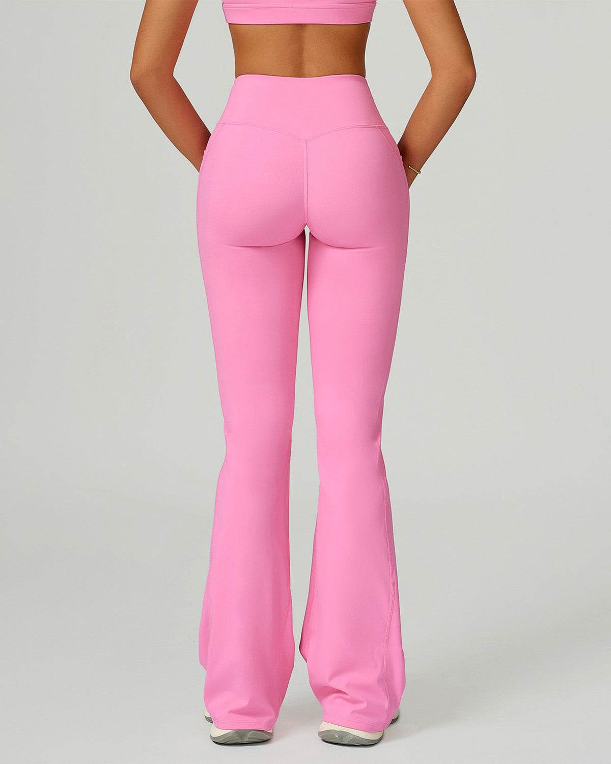 Cross Waist Yoga Flared Pants with Pockets