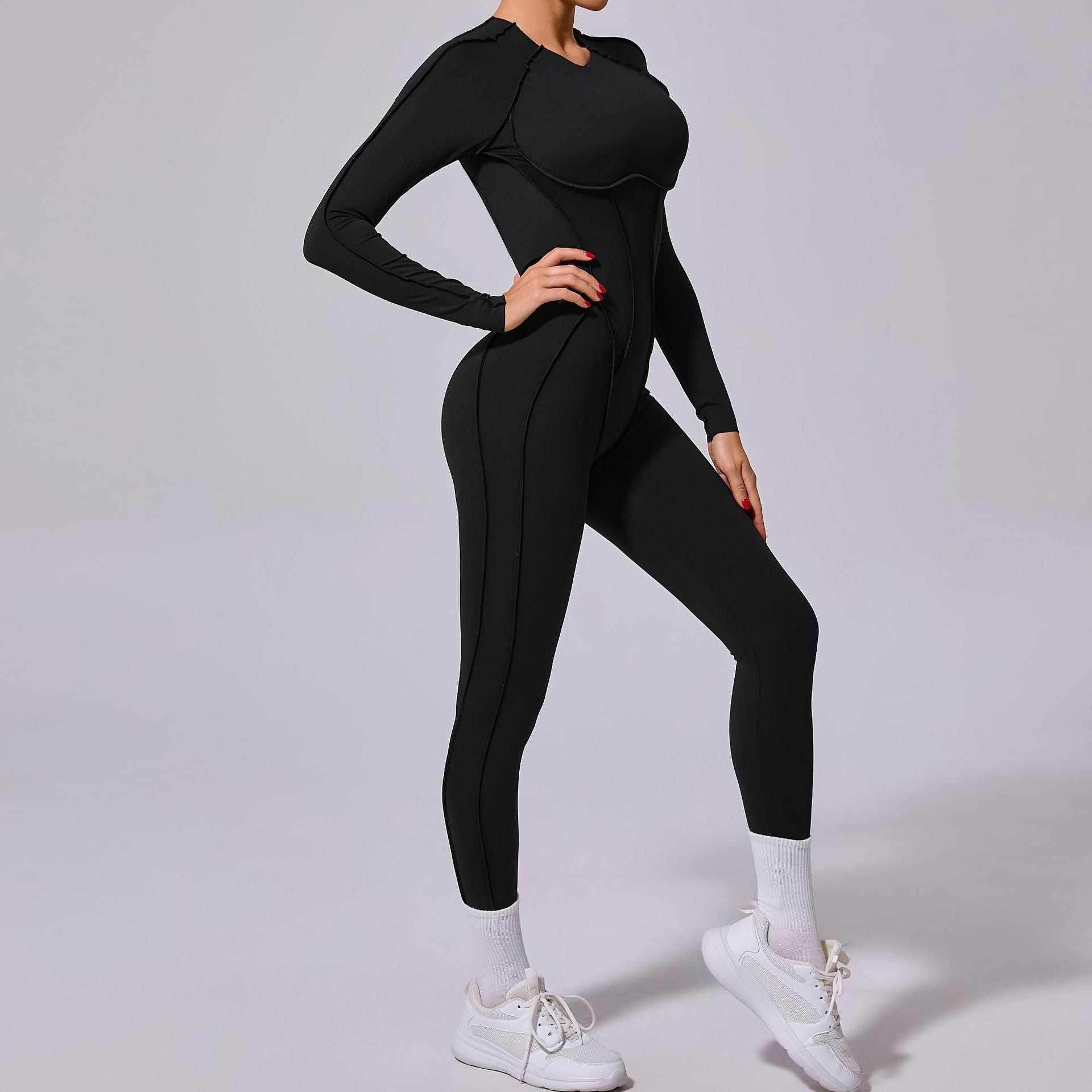 Long Sleeve Backless Yoga Jumpsuits -